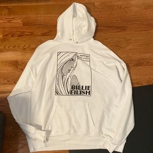extra large (XL) billie eilish blohsh happier than ever white hoodie (exclusive)